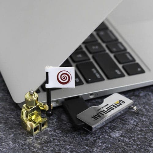 Compact Slider USB Thumb Drive with Metallic Finish — View 3