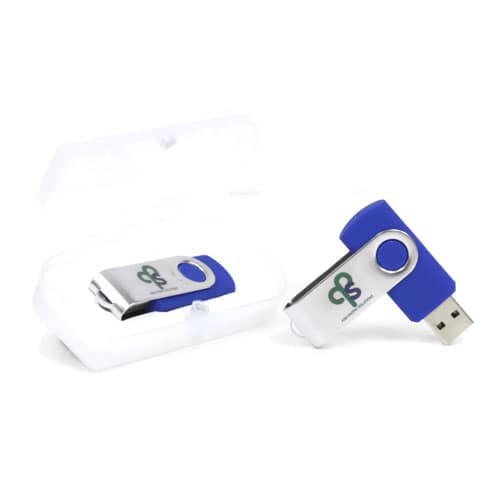 Swivel Metal USB Flash Drive with Keyring Attachment — View 2