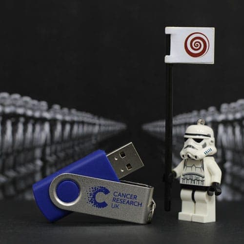 Swivel Metal USB Flash Drive with Keyring Attachment — View 3
