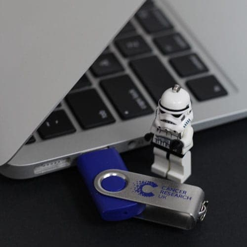 Swivel Metal USB Flash Drive with Keyring Attachment — View 4