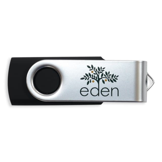 Swivel Metal USB Flash Drive with Keyring Attachment — View 5