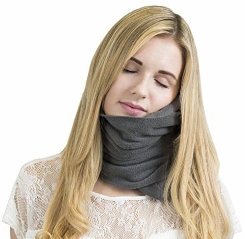 Ergonomic Neck Support Travel Pillow with Hypoallergenic Fleece Wrap — View 1