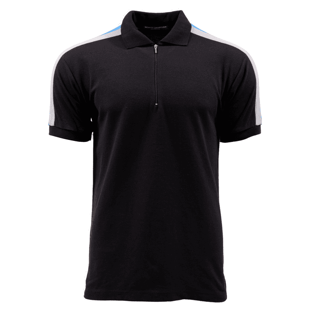 Cotton-Polyester Polo Shirt with Contrast Shoulder Panel Design — View 4